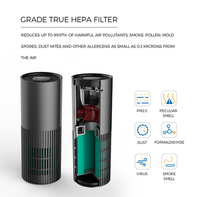 H13 True HEPA Filter Desktop Oczyszczacz powietrza Zimna katoda Światło ultrafioletowe